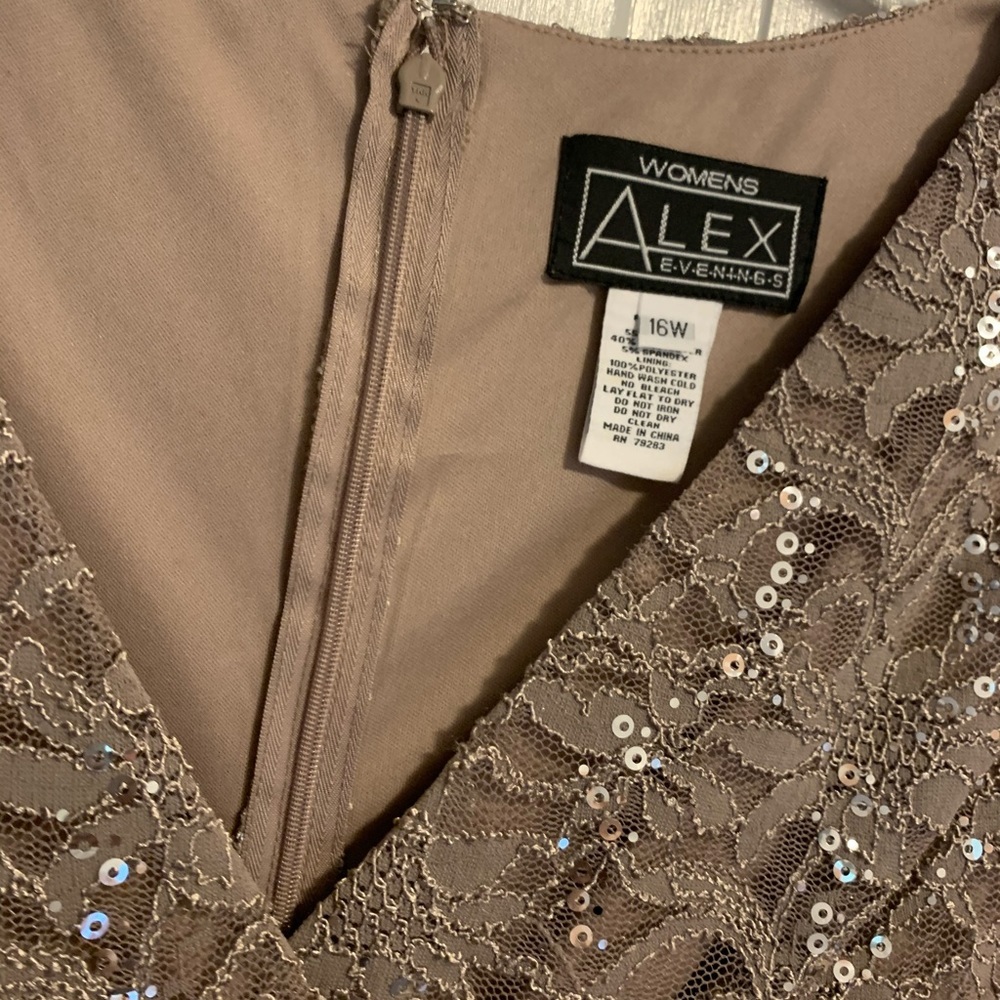 Alex Evenings Beige Lace Layered Dress - Picture 3 of 6